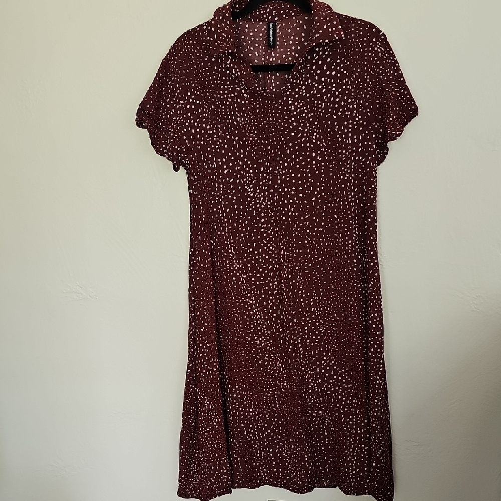 Elegant Maroon Polka Dot Dress